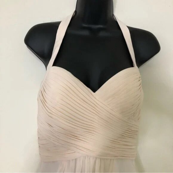 Halter Top Pleated Bodice Short Dress in Pale Pink -Size: 4 NWT - Picture 2 of 9